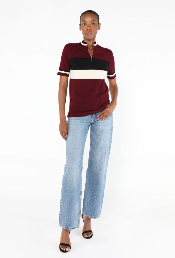 Prada S/S 2016 Striped Quarter Zip Top - 3