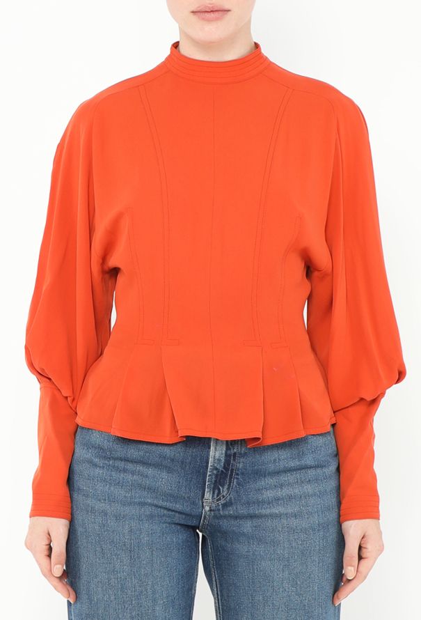 Céline Peplum Silk Blouse - 1