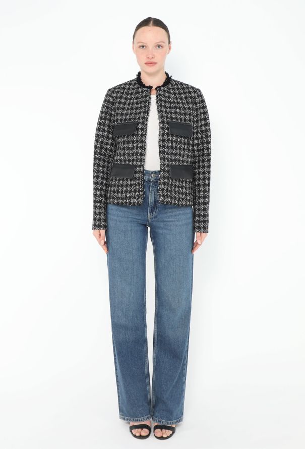 Louis Vuitton F/W 2017 Leather Pocket Tweed Jacket - 3