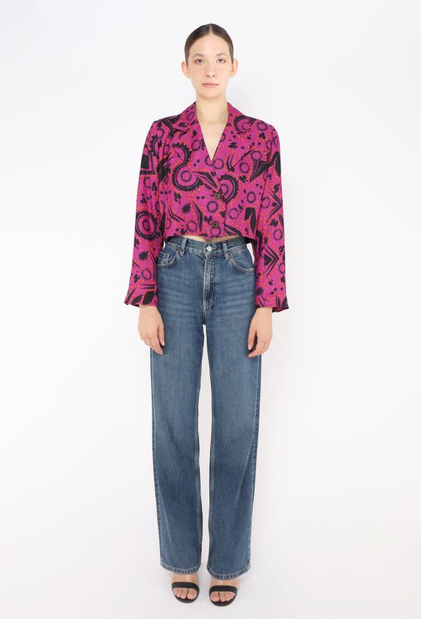 Saint Laurent '80s Abstract Linen Jacket - 2 Saint Laurent '80s Abstract Linen Jacket - 2