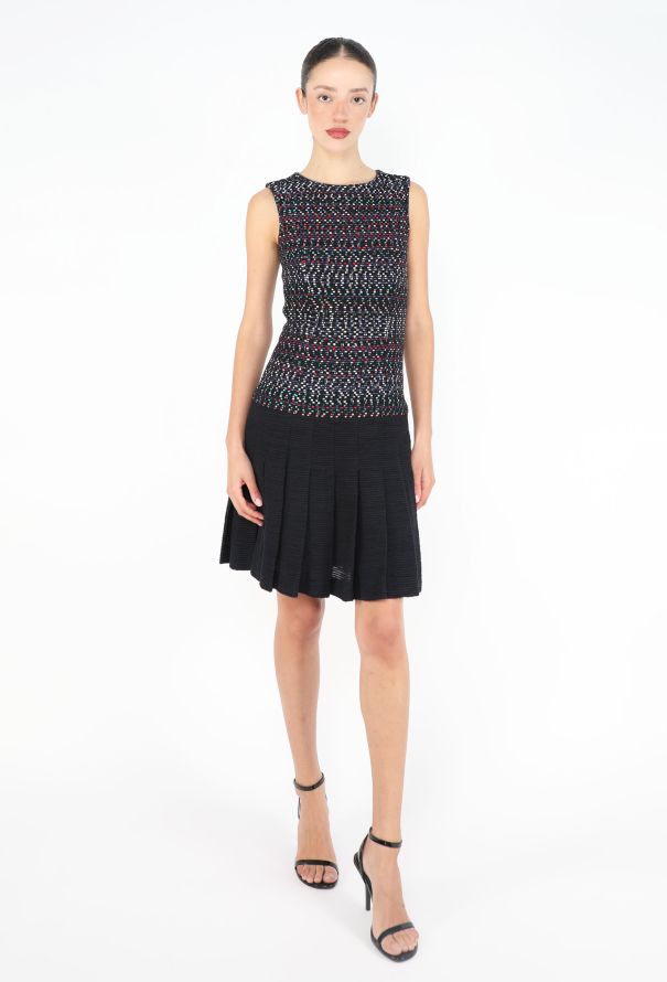 Chanel 2016 Tweed Pleated Skater Dress - 3