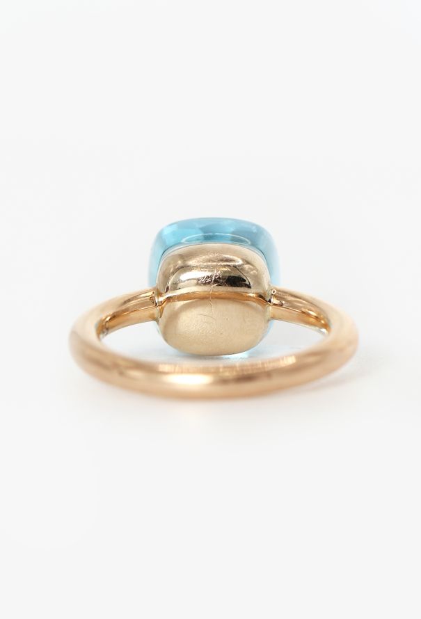 Pomellato 18k Rose Gold & Sky Blue Topaz Nudo Ring - 4 Pomellato 18k Rose Gold & Sky Blue Topaz Nudo Ring - 4