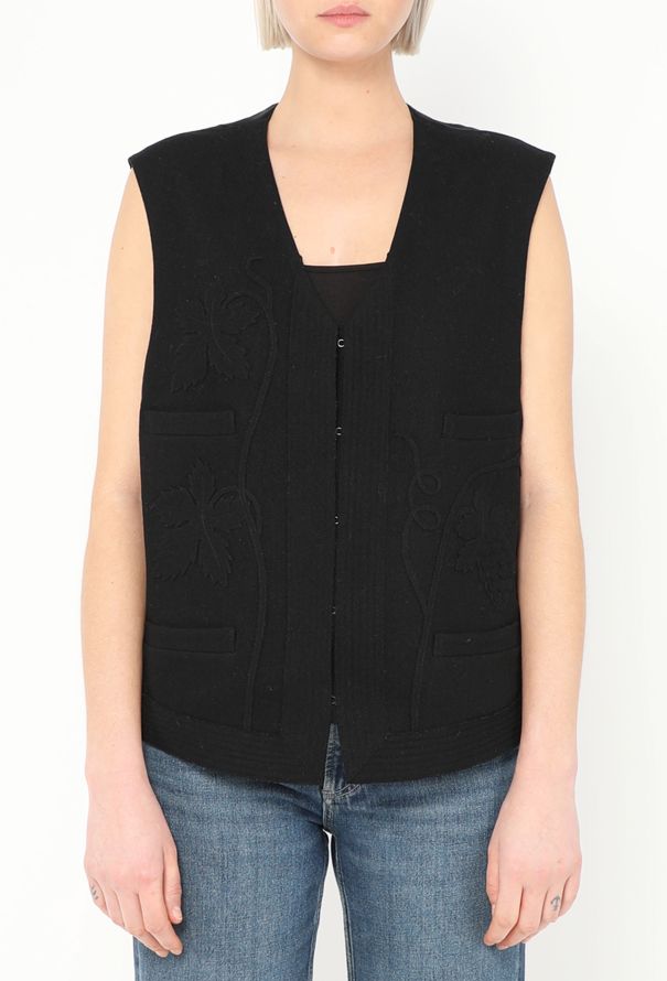 Yohji Yamamoto 1993 Embroidered Felted Vest - 1