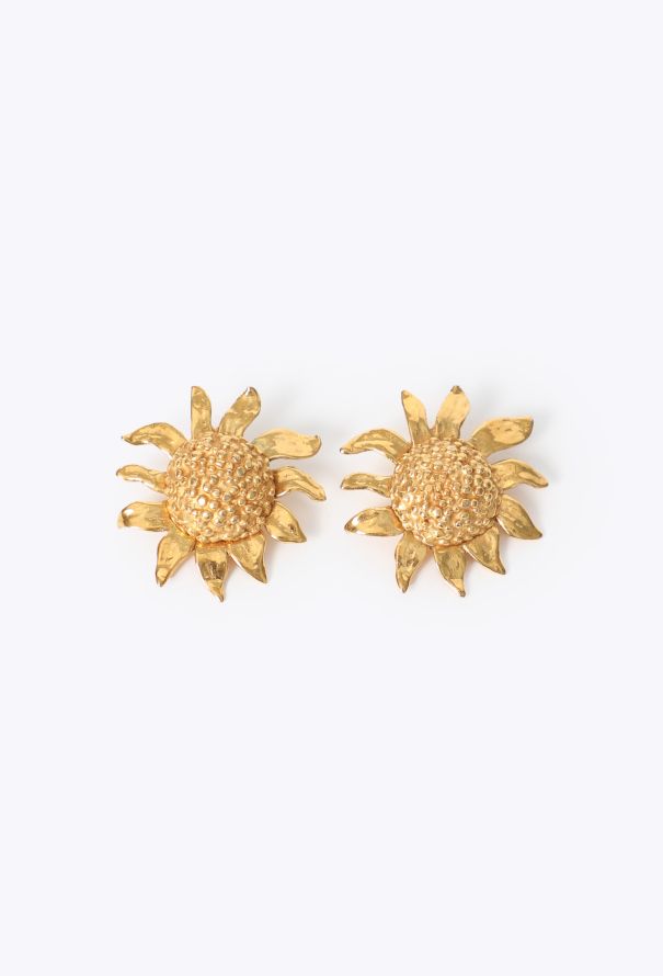 Saint Laurent 1988 Goossens' Sunflower Clip Earrings - 1