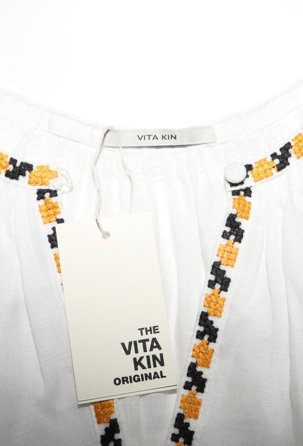 Vita Kin Embroidered Linen Tunic Top - 6