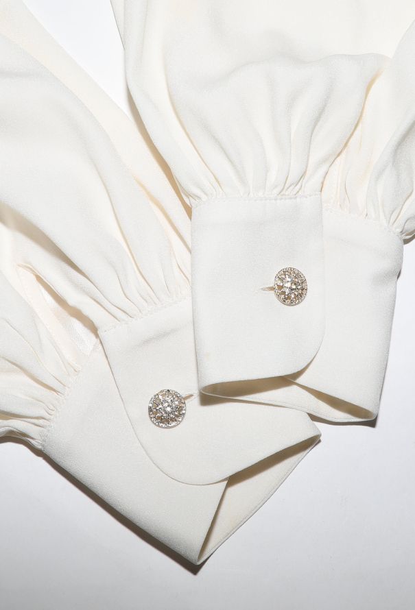 Chanel 2019 Ruffled Trim Silk Blouse - 8