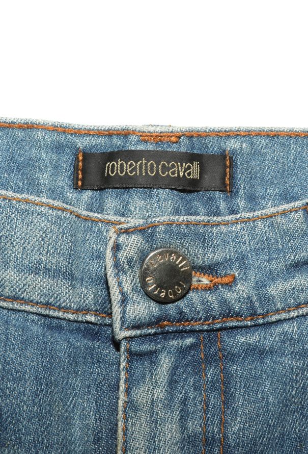 Roberto Cavalli 2005 Snake Embellished Bootcut Jeans - 7