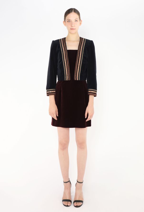 Louis Féraud Embellished Velvet Ensemble - 2