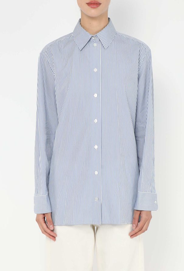 The Row Classic Striped Poplin Shirt - 1
