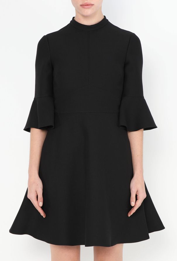 Valentino Crêpe Bell-Sleeve Dress - 2