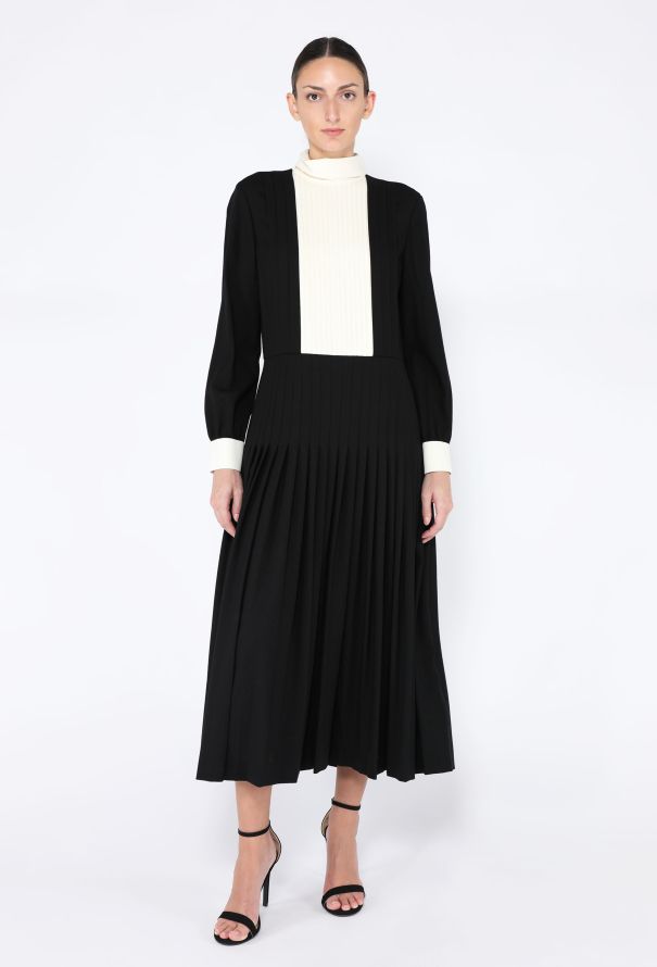 Céline 2020 Bicolor Pleated Bib Dress - 1
