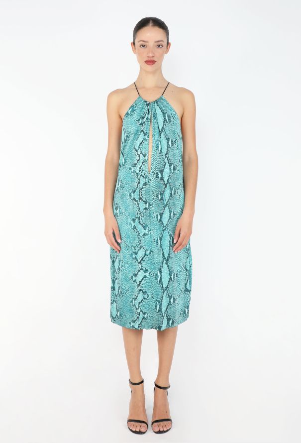 Gucci S/S 2000 Python Print Halter Dress - 1