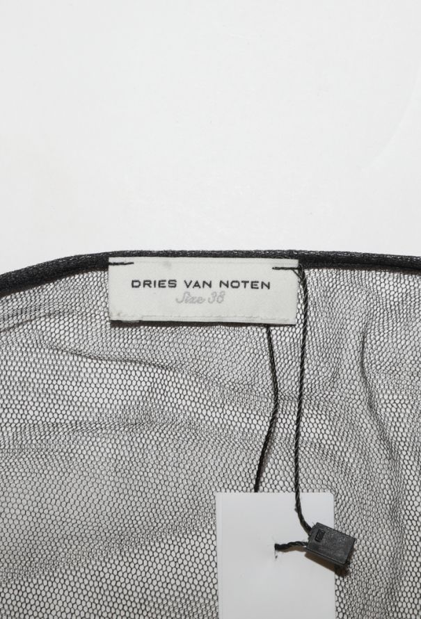 Dries Van Noten Beaded Appliqué Mesh Top, Early 2000s - 6