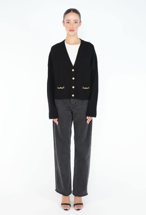 Céline Cashmere Triomphe Chainlink Cardigan - 2