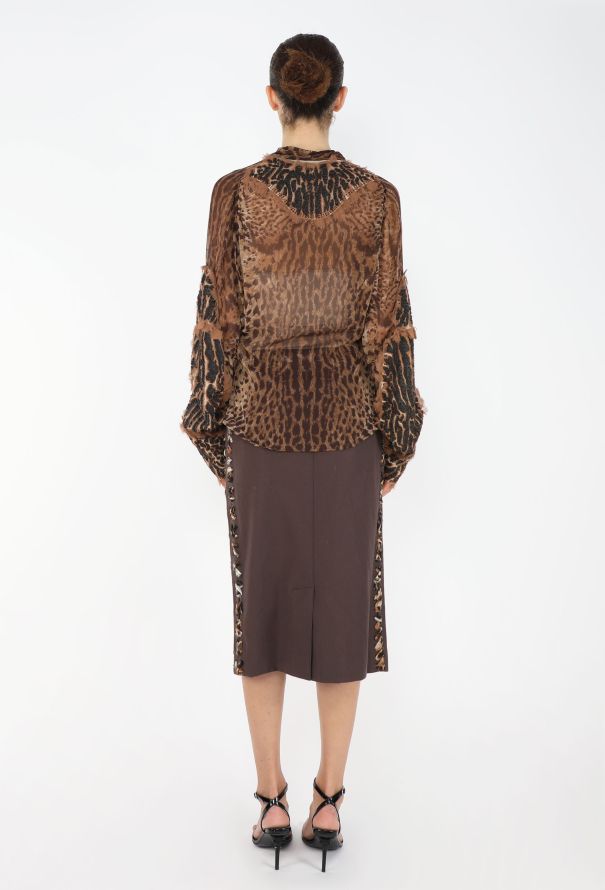 Saint Laurent Tom Ford S/S 2002 Leopard Lavallière Ensemble - 9