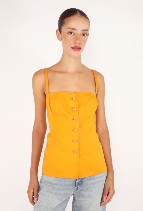 Saint Laurent Buttoned Cotton Top, 1970s - 1