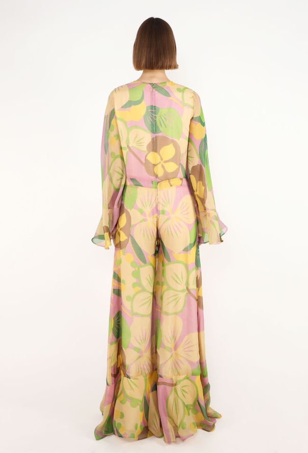 Jean Patou Silk Palazzo Jumpsuit, 1970s - 5