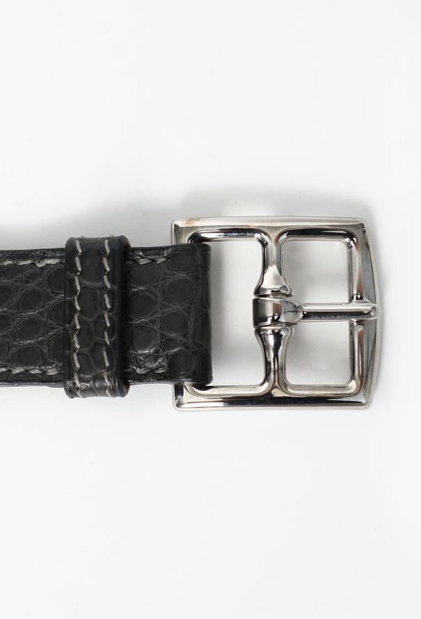 Hermès Alligator Etrivière Leather Bracelet, 2007 - 4