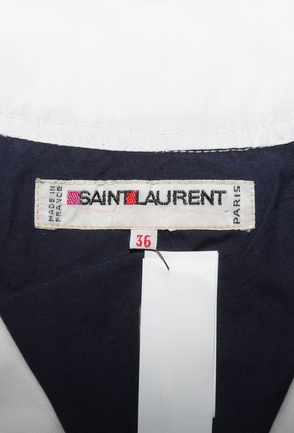 Saint Laurent 1976 Bicolor Cotton Tunic Dress - 6