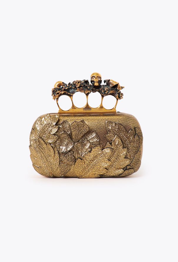 Alexander McQueen Gold Knuckle Box Clutch - 1