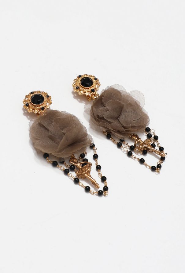 Dolce & Gabbana Filigree Tulle Clip Earrings - 4