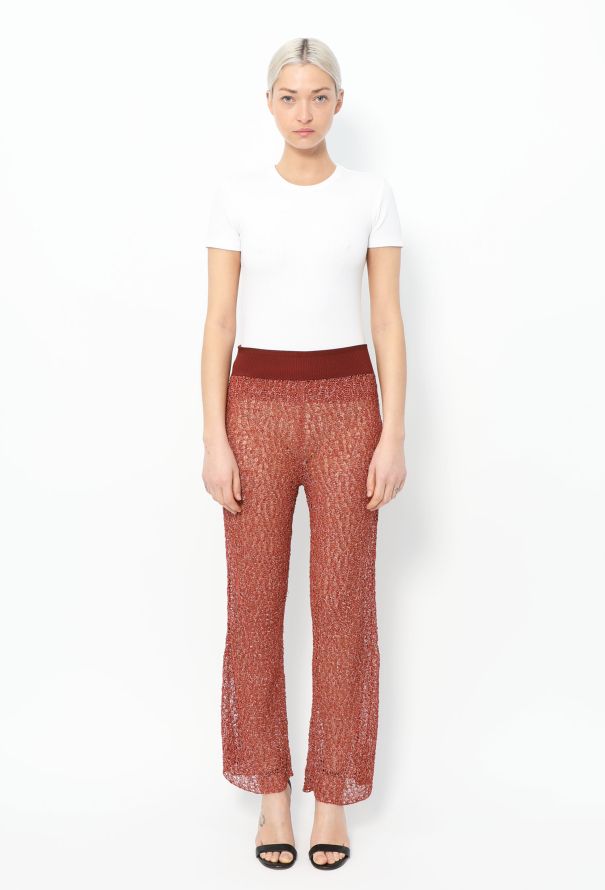 Céline Ribbed Crochet Palazzo Pants - 1