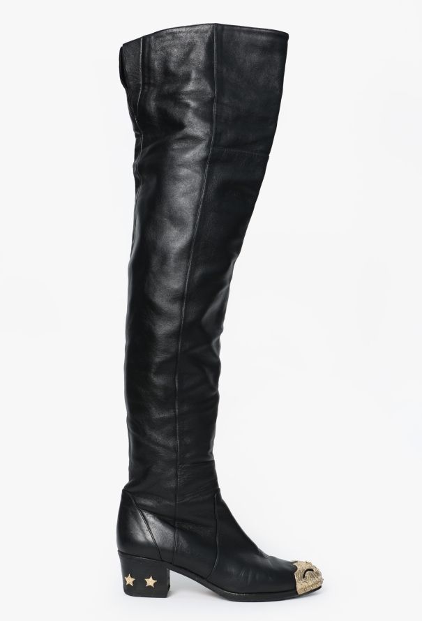 Chanel Pre-Fall 2014 Paris-Dallas Gilded Boots - 1