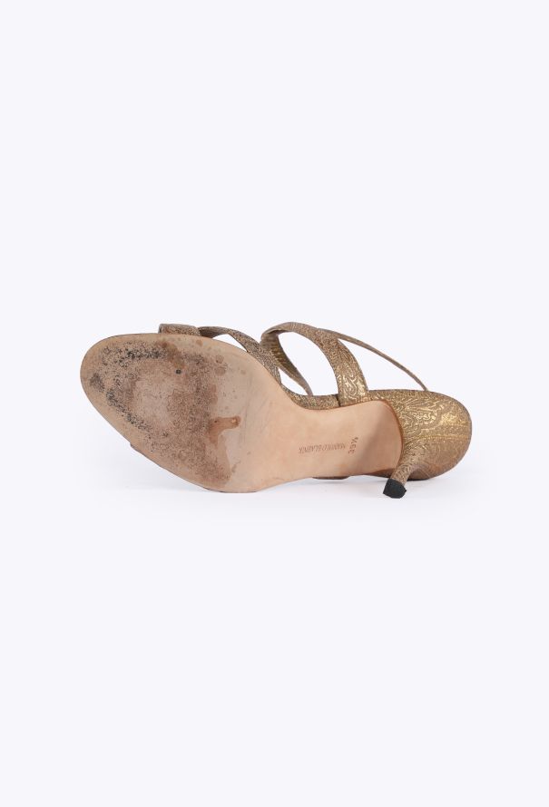 Manolo Blahnik Paisley Brocade Wrap Sandals - 5