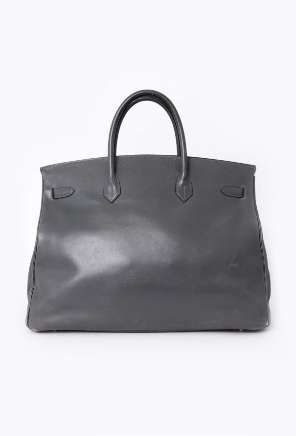Hermès Dark Grey Box Birkin 40 - 4
