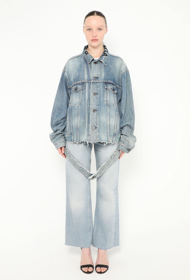 オープニング 大放出セール Logo Distressed Denim Authentic | Balenciaga - Jacket ジャケット・アウター