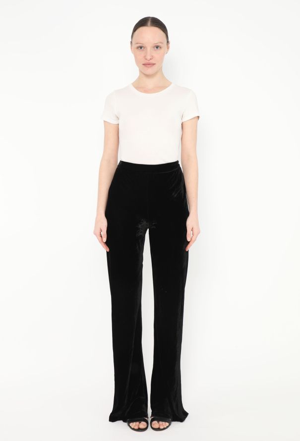 Donna Karan '90s Flared Velvet Pants - 1