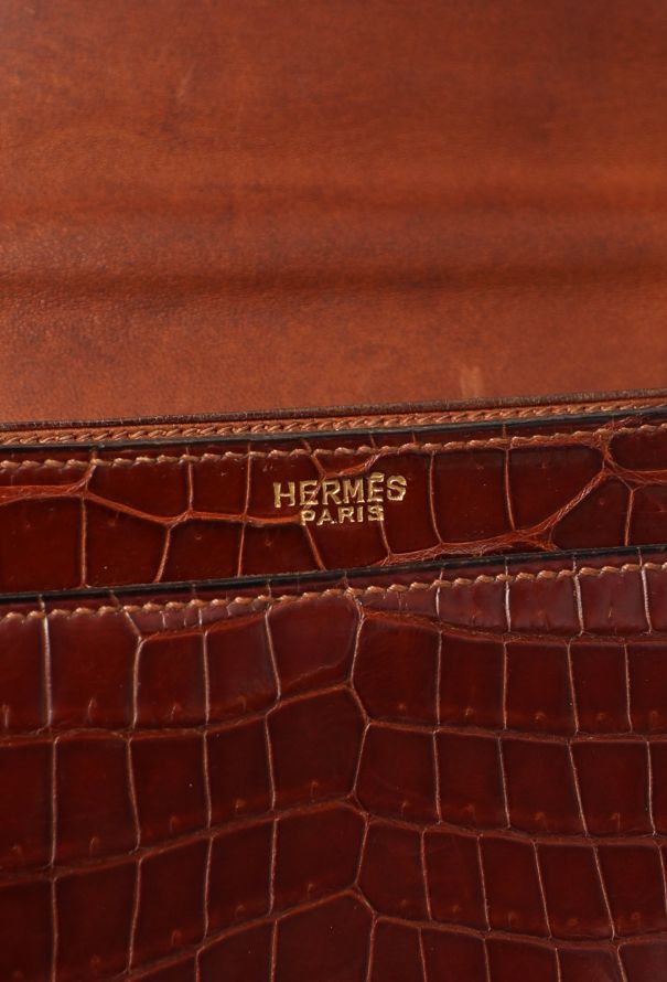 Hermès Vintage Brown Porosus Cordelière Bag - 12