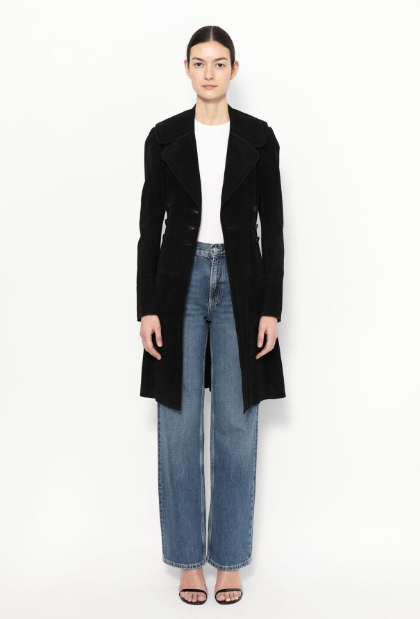 Alaïa Classic Flared Suede Coat - 2