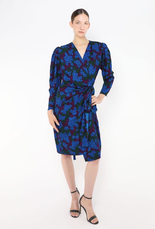 Saint Laurent F/W 1985 Silk Wrap Dress - 4 Saint Laurent F/W 1985 Silk Wrap Dress - 4