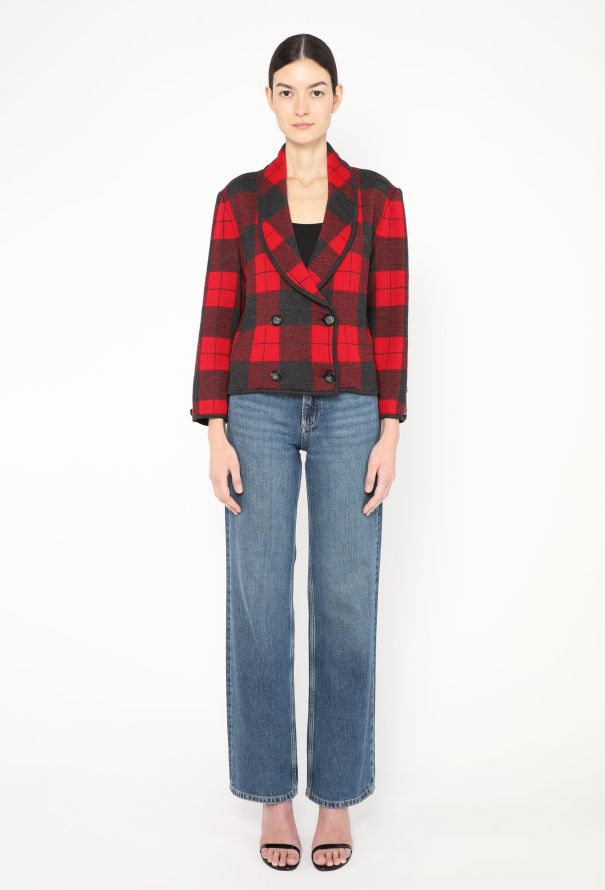 Valentino 1984 Plaid Knit Blazer - 2