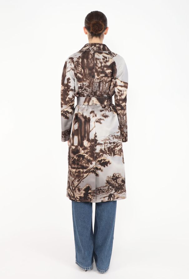 Prada F/W 2004 Belted Silk Printed Trench - 6