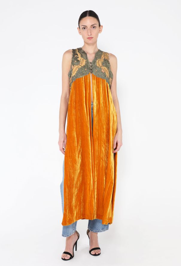 Romeo Gigli COLLECTOR '90s Silk Embroidered Velvet Tunic - 1