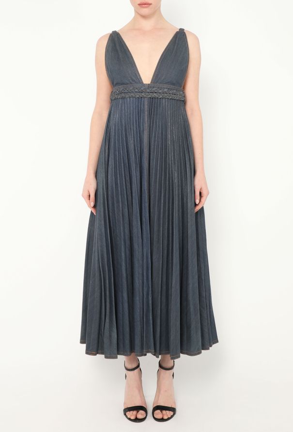 Dior Resort 2022 Pleated Denim Dress - 3