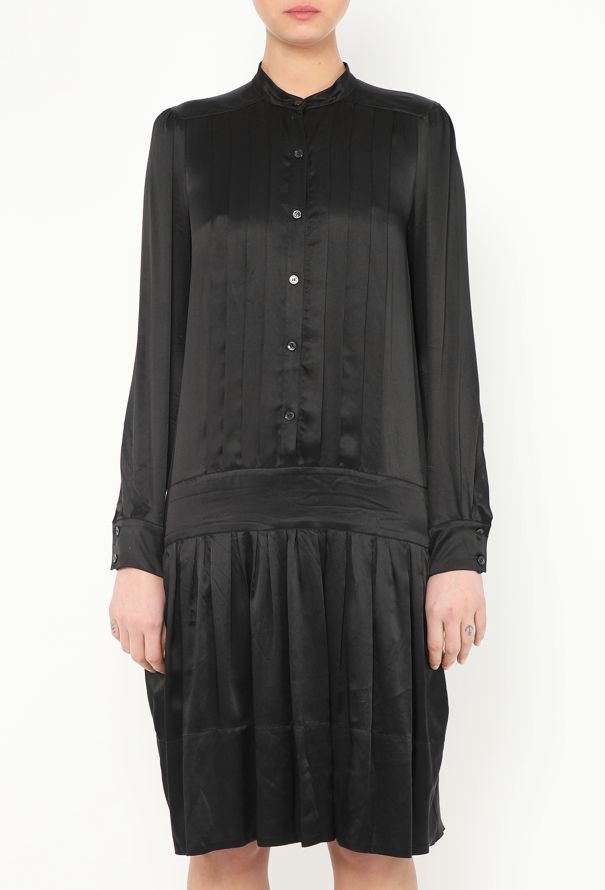 Chloé Pleated Silk Charmeuse Dress - 2 Chloé Pleated Silk Charmeuse Dress - 2