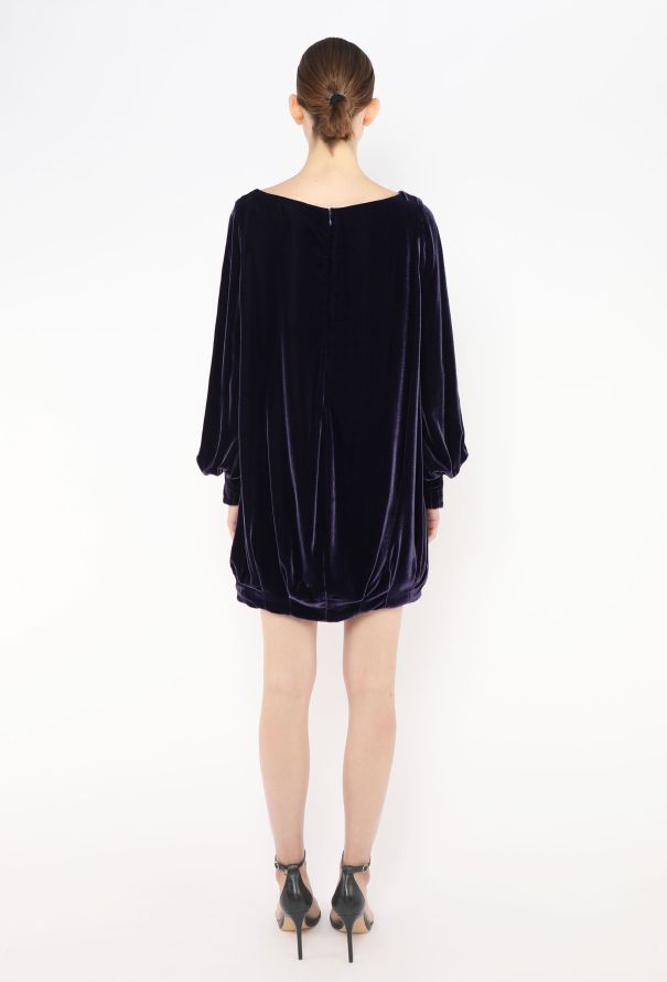 Alexander McQueen 2007 Velvet Bishop-Sleeve Dress - 5