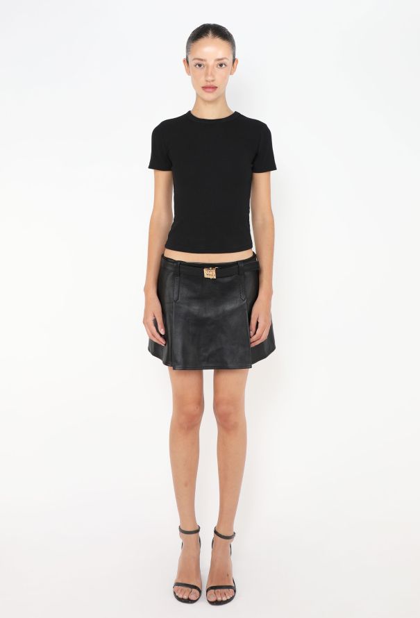 Miu Miu 2023 Belted Lambskin Skirt - 2