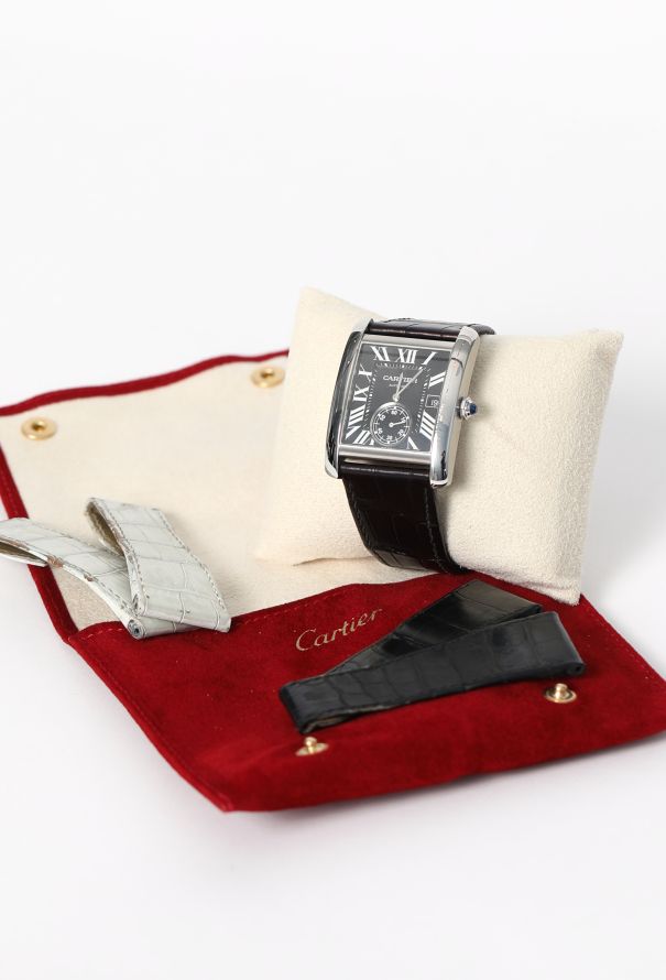Cartier Grey Steel Tank MC Automatic Watch - 5