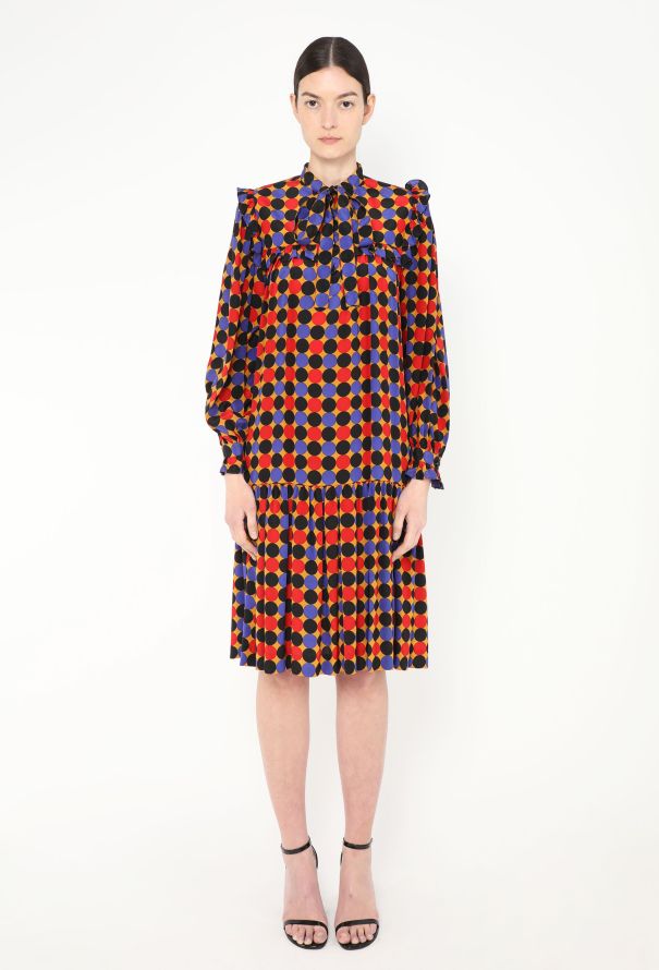 Saint Laurent Vintage Ruffled Polka Dot Dress - 2 Saint Laurent Vintage Ruffled Polka Dot Dress - 2