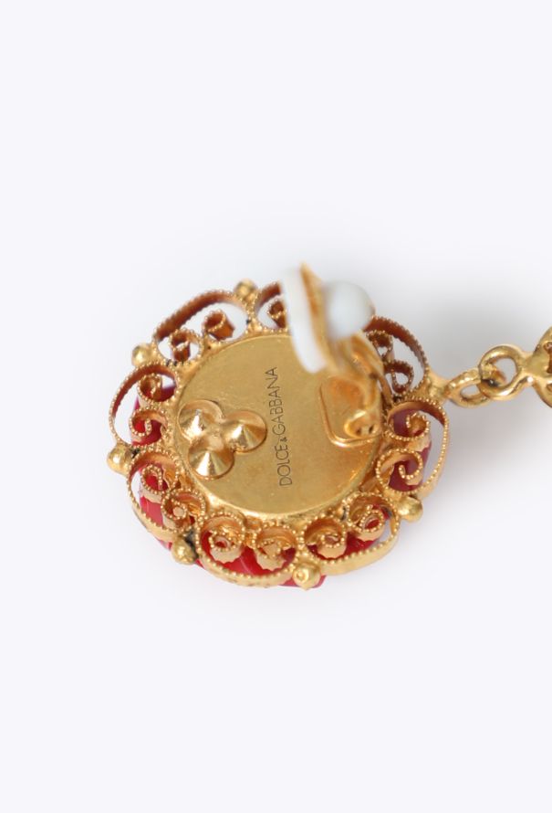 Dolce & Gabbana Rose Pendant Clip-On Earrings - 5