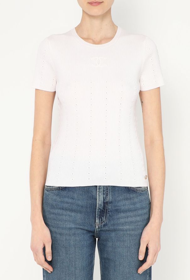 Chanel 2021 Pointelle Ribbed 'CC' Top - 2 Chanel 2021 Pointelle Ribbed 'CC' Top - 2