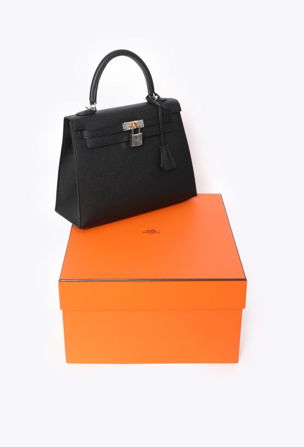 Hermès Black Epsom Kelly Sellier 25 Electrum - 3