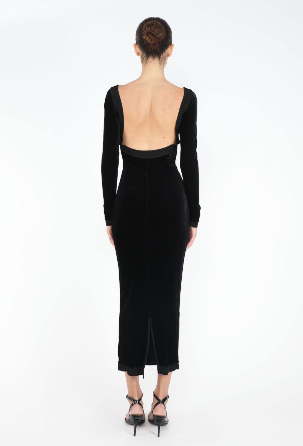 Alaïa STUNNING F/W 1988 Open-Back Velvet Dress - 6
