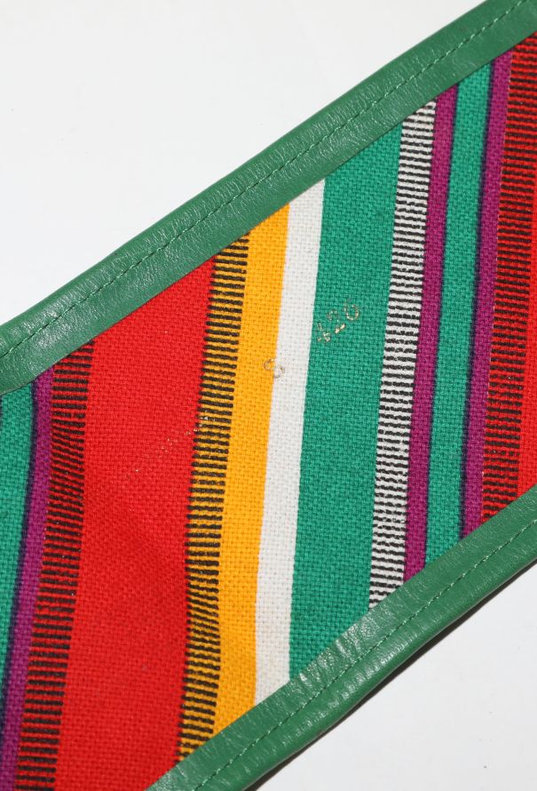 Saint Laurent Striped Leather Trim Belt, 1976 - 4