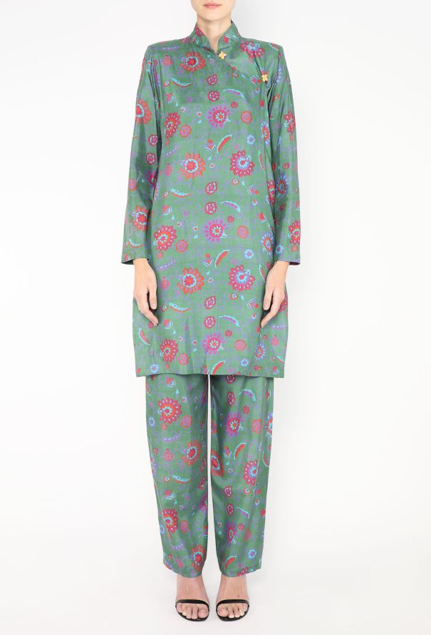 Saint Laurent F/W 1996 Silk Tunic Ensemble - 5 Saint Laurent F/W 1996 Silk Tunic Ensemble - 5