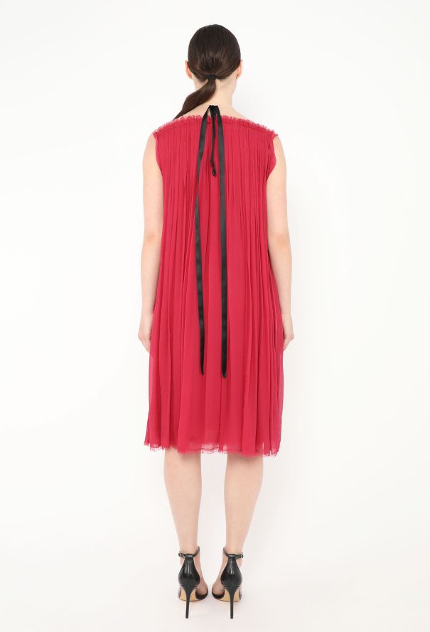 Lanvin S/S 2003 Strass Trim Chiffon Dress - 6